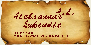 Aleksandar Lukendić vizit kartica